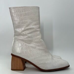 Paloma Wool Emilia Croc Embossed Leather Boots